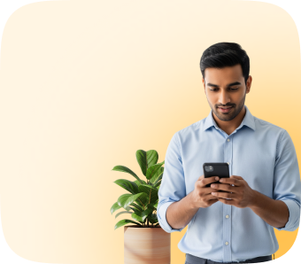 Person using mobile app for enrollment